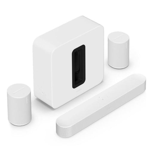 Sonos | Ensemble immersif haut de gamme avec Beam + Sub 4 + 2 Era 100 - Sans fil - Wi-Fi - Blanc-SONXPLUS Thetford Mines