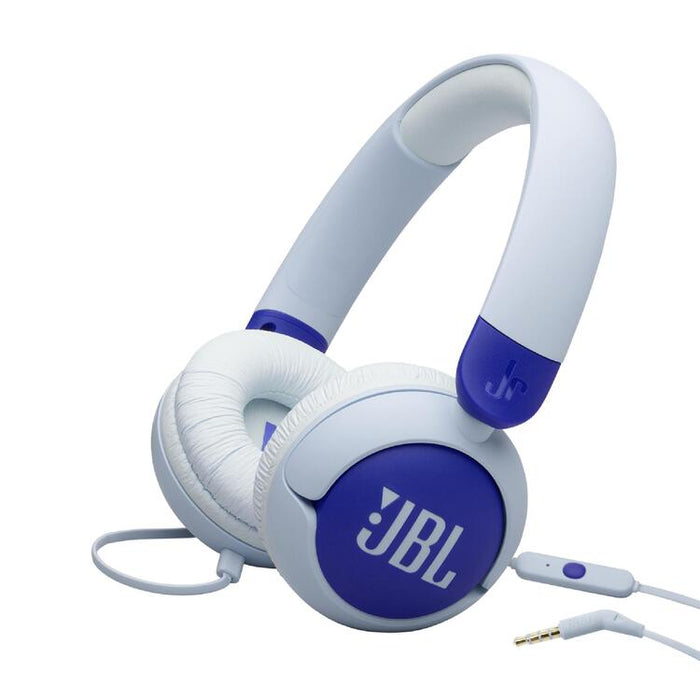 JBL JR320 | Écouteurs filaires circum-auriculaires pour enfant - JBL Safe Sound - Microphone - Bleu