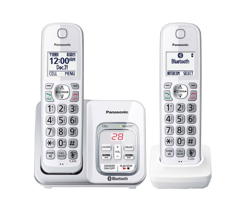 Panasonic KX-TGD592W | Cordless phone - 2 handsets - Cellular link - Answering machine - Bluetooth - White-SONXPLUS Thetford Mines