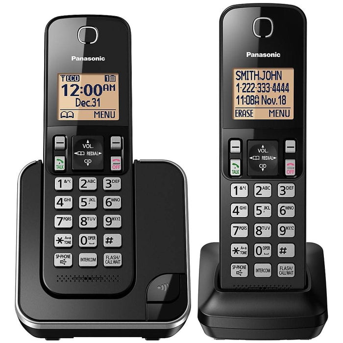 Panasonic KX-TGC382B | Cordless phone - 2 handsets - Black-SONXPLUS Thetford Mines