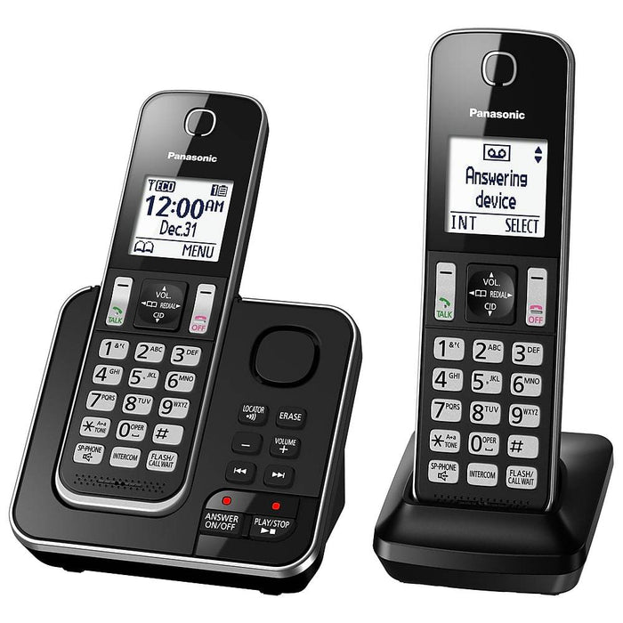 Panasonic KX-TGD392B | Cordless phone - 2 handsets - Answering machine - Black-SONXPLUS Thetford Mines