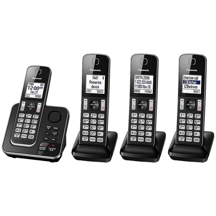 Panasonic KX-TGD394B | Cordless phone - 4 handsets - Answering machine - Black-SONXPLUS Thetford Mines