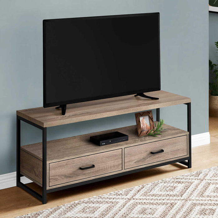 Monarch Specialties I2872 | TV stand - 48" - 2 Storage drawers - Dark taupe-SONXPLUS Thetford Mines