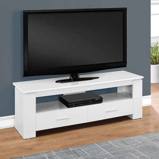 Monarch Specialties I 2601 | Meuble TV - 48" - 2 Tiroirs de rangement - Blanc-SONXPLUS Thetford Mines