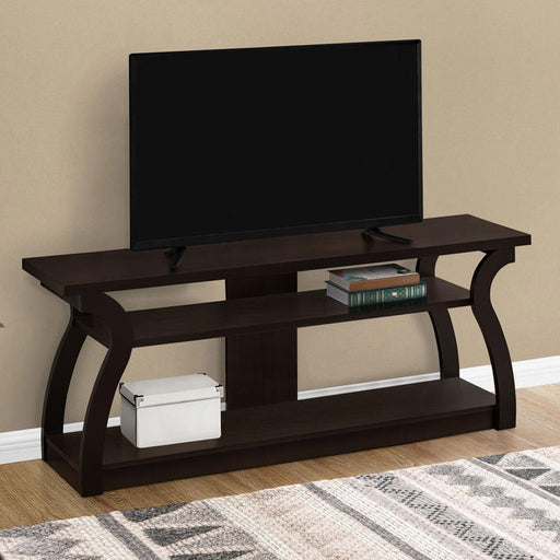 Monarch Specialties I 2667 | Meuble TV - 60" - Concept ouvert avec 3 niveaux - Espresso-SONXPLUS Thetford Mines