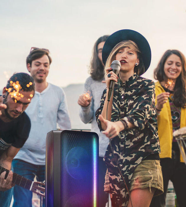 Samsung MXST50B | Powerful portable speaker - Sound tower - Bluetooth - 240W - Karaoke function - LED lights - Multiple Bluetooth connection - Black-SONXPLUS Thetford Mines