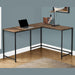 Monarch Specialties I 7391 | Meuble d'ordinateur - 58" - En coin - Conception en L - Métal noir - Immitation bois brun-SONXPLUS Thetford Mines