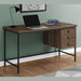 Monarch Specialties I 7485 | Meuble d'ordinateur - 55" - Spacieux dessus - 3 tiroirs - Base en Métal noir - Fini imitation de bois brun-SONXPLUS Thetford Mines
