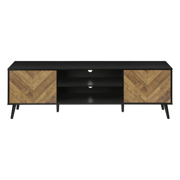 Monarch Specialties I 2781 | Meuble pour téléviseur 72'' - Base noir - Avec 2 portes simili-bois-SONXPLUS Thetford Mines