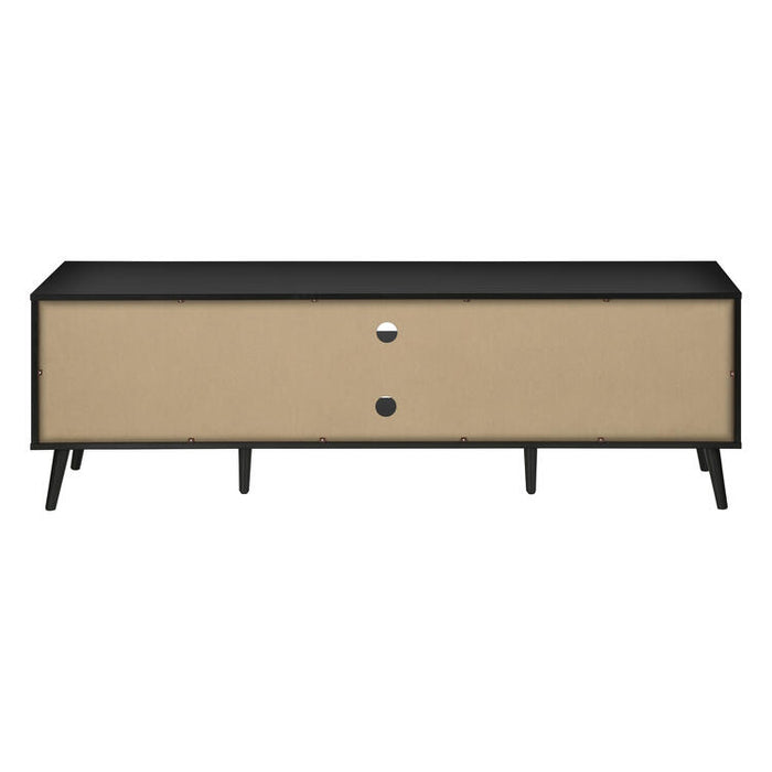 Monarch Specialties I 2781 | Meuble pour téléviseur 72'' - Base noir - Avec 2 portes simili-bois-SONXPLUS Thetford Mines