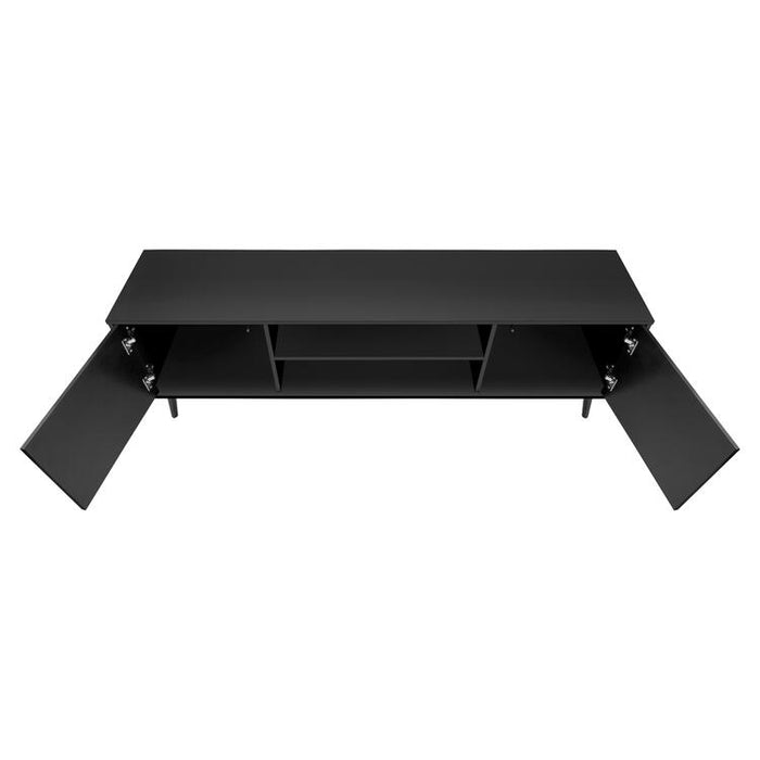 Monarch Specialties I 2781 | Meuble pour téléviseur 72'' - Base noir - Avec 2 portes simili-bois-SONXPLUS Thetford Mines