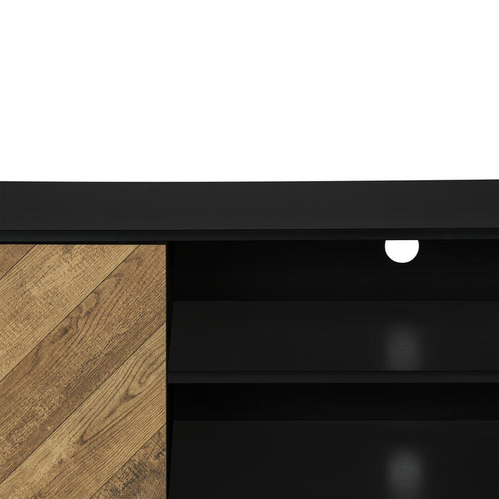 Monarch Specialties I 2781 | Meuble pour téléviseur 72'' - Base noir - Avec 2 portes simili-bois-SONXPLUS Thetford Mines
