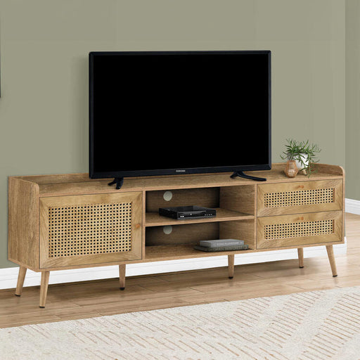 Monarch Specialties I 2723 | Meuble pour téléviseur 72'' - Avec rangement - Noyer-SONXPLUS Thetford Mines