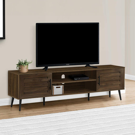 Monarch Specialties I 2717 | Meuble pour téléviseur 72'' - Simili-bois brun - Avec 2 portes-SONXPLUS Thetford Mines