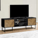 Monarch Specialties I 2752 | Meuble pour téléviseur 72'' - Base de métal noir - Avec 2 portes simili-bois-SONXPLUS Thetford Mines