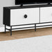 Monarch Specialties I 2732 | Meuble pour téléviseur 60'' - Base de métal noir - 2 portes blanches-SONXPLUS Thetford Mines