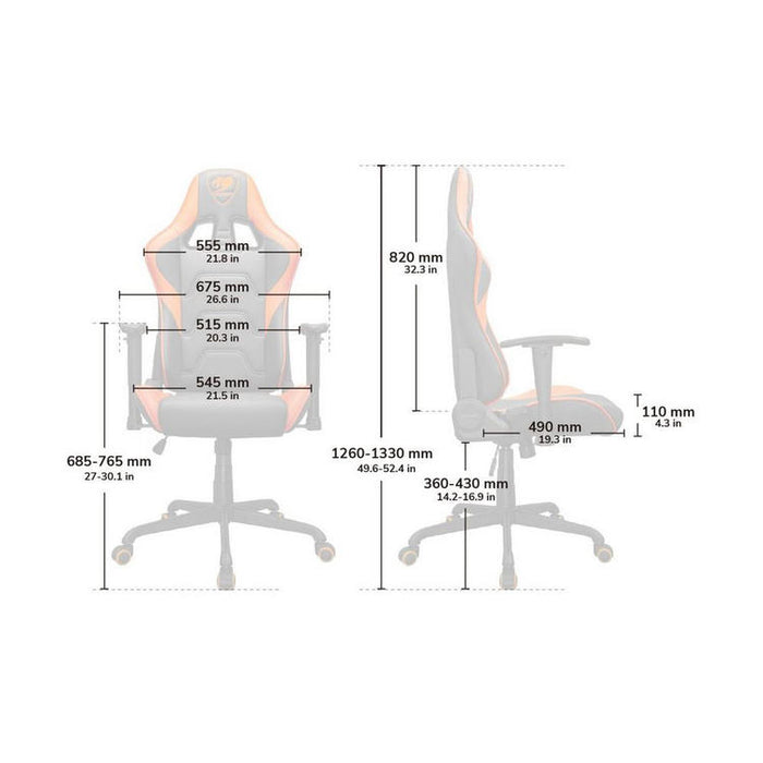 Cougar Armor Elite 300116 | Play chair - Ergonomic and adjustable - PVC leather - Black/Eva-SONXPLUS Thetford Mines