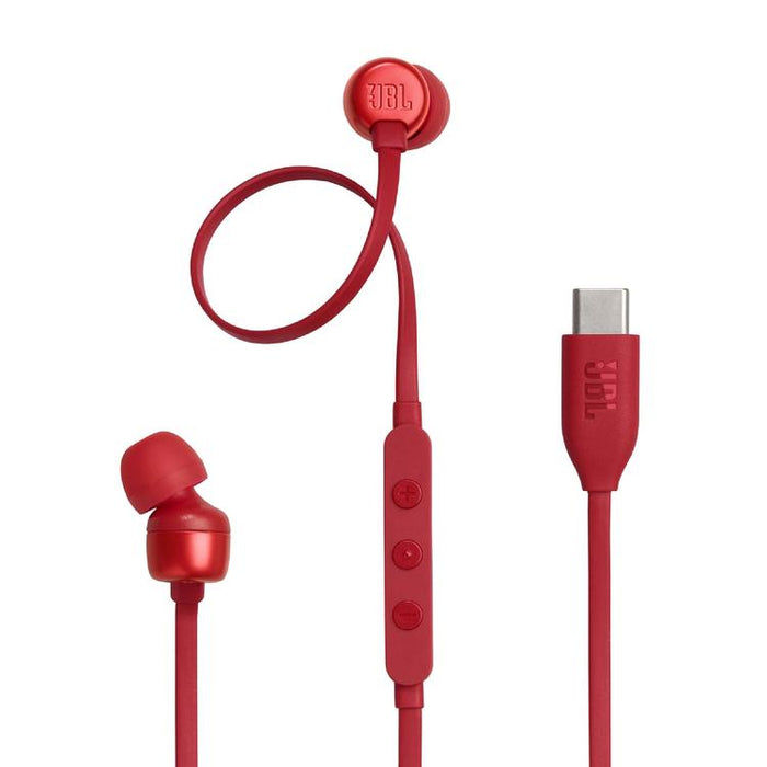 JBL Tune 310C | Écouteurs intra-auriculaires - Filaire - USB-C - Télécommande 3 boutons - Rouge-SONXPLUS Thetford Mines