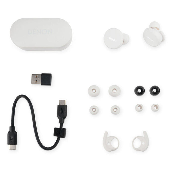 Denon PERL | Écouteurs intra-auriculaires - Sans fil - Bluetooth - Technologie Masimo Adaptive Acoustic - Blanc-SONXPLUS Thetford Mines