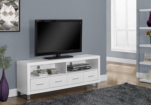Monarch Specialties I2518 | Meuble TV - 60" - 4 Tiroirs - Blanc-SONXPLUS Thetford Mines