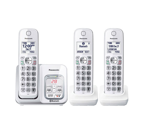 Panasonic KX-TGD593W | Téléphone sans fil - 3 combinés - Liaison cellulaire - Répondeur - Bluetooth - Blanc-SONXPLUS Thetford Mines