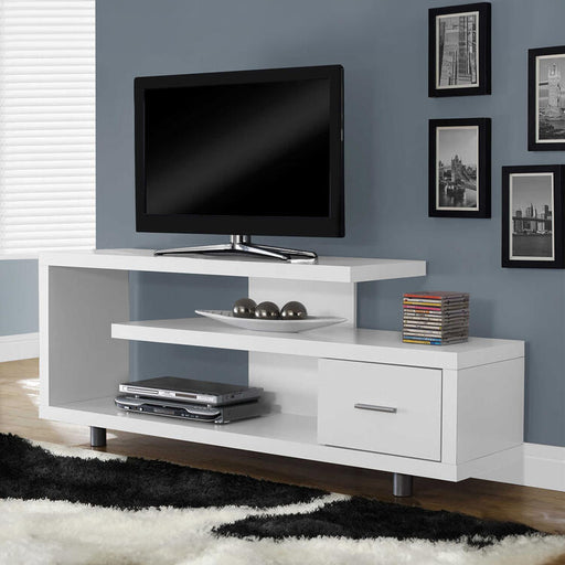 Monarch Specialties I2573 | Meuble TV - 60" - 1 Tiroir - Blanc-SONXPLUS Thetford Mines