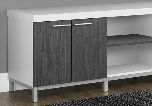 Monarch Specialties I 2591 | Meuble TV - 60" - 1 Tiroir - Blanc/Gris-SONXPLUS Thetford Mines