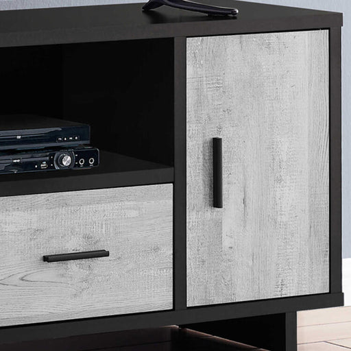 Monarch Specialties I2804 | Meuble TV - 48" - 1 Tiroir - 1 Armoire - Gris et Noir-SONXPLUS Thetford Mines