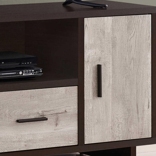 Monarch Specialties I2805 | Meuble TV - 48" - 1 Tiroir - 1 Armoire - Espresso/Taupe-SONXPLUS Thetford Mines