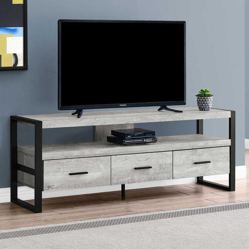 Monarch Specialties I2821 | Meuble TV - 60" - 3 Tiroirs - Gris-SONXPLUS Thetford Mines