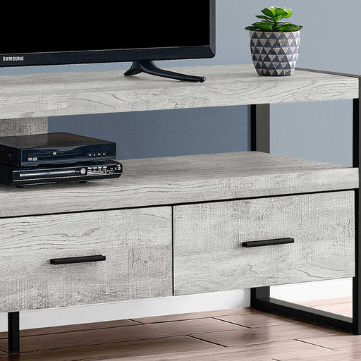 Monarch Specialties I2821 | Meuble TV - 60" - 3 Tiroirs - Gris-SONXPLUS Thetford Mines