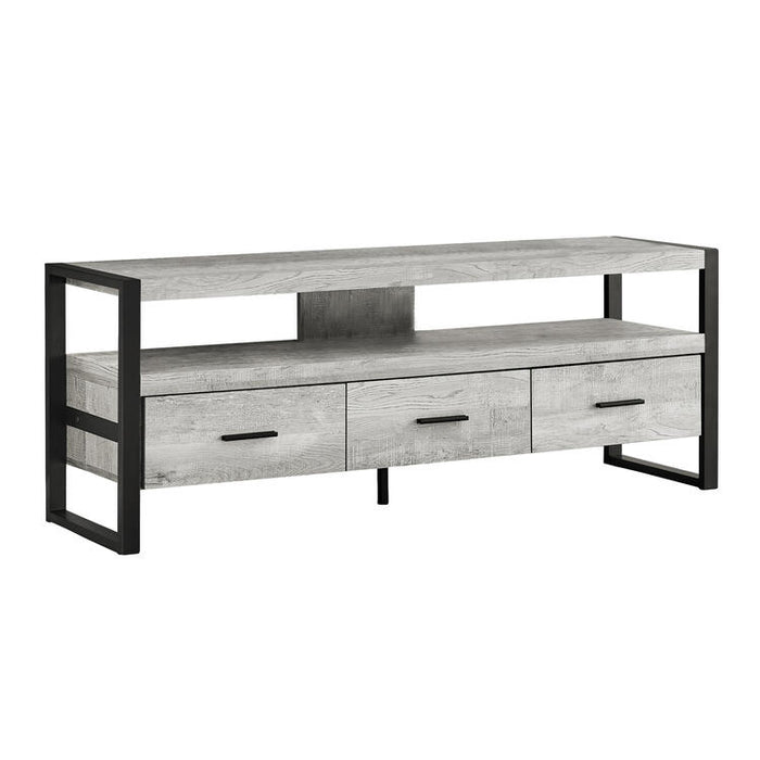 Monarch Specialties I2821 | Meuble TV - 60" - 3 Tiroirs - Gris-SONXPLUS Thetford Mines