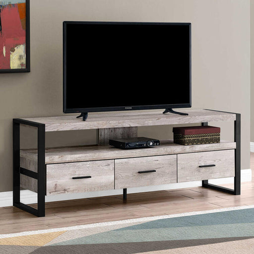 Monarch Specialties I2822 | Meuble TV - 60" - 3 Tiroirs - Taupe-SONXPLUS Thetford Mines