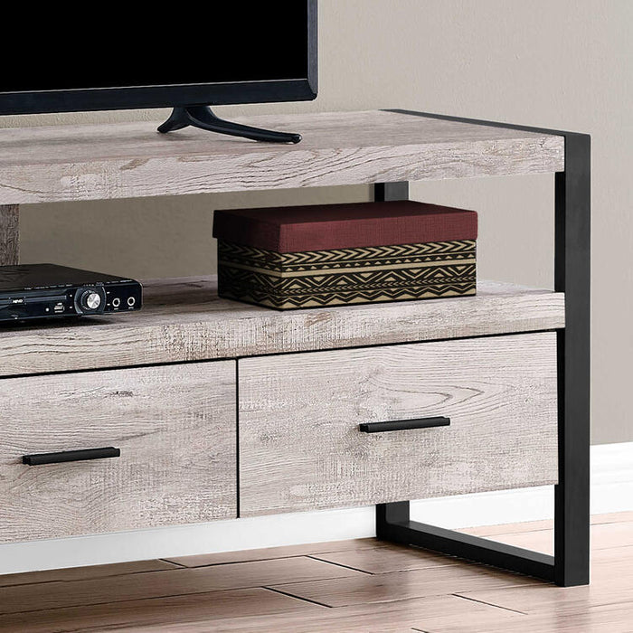 Monarch Specialties I2822 | TV stand - 60" - 3 Drawers - Taupe-SONXPLUS Thetford Mines