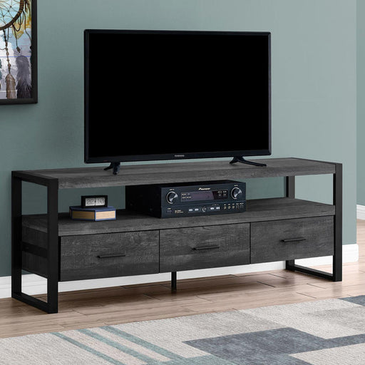 Monarch Specialties I 2823 | Meuble TV - 60" - 3 Tiroirs - Imitation Bois - Noir-SONXPLUS Thetford Mines