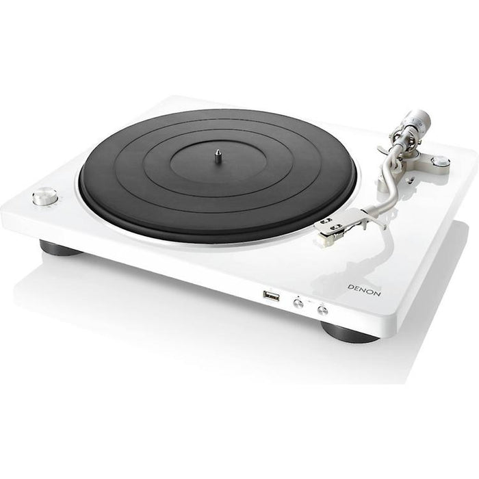 Denon DP-450USB | Table tournante Hi-Fi - Port USB - Bras de lecture en "S" - Blanc-SONXPLUS Thetford Mines