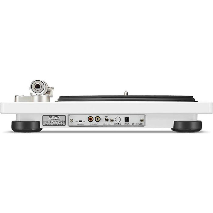 Denon DP-450USB | Table tournante Hi-Fi - Port USB - Bras de lecture en "S" - Blanc-SONXPLUS Thetford Mines