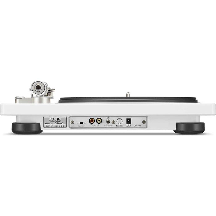 Denon DP-400 | Table tournante Hi-Fi - Capteur automatique de vitesse - Bras de vitesse en "S" - Blanc-SONXPLUS Thetford Mines