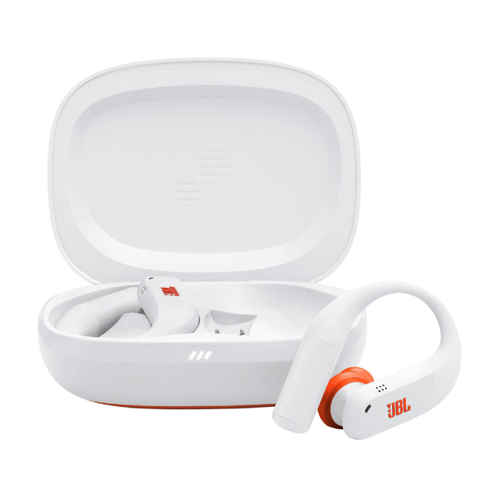 JBL Endurance Peak 4 | In-Ear Headphones - TwistLock  - White/Orange | 01 | Sonxplus Thetford Mines