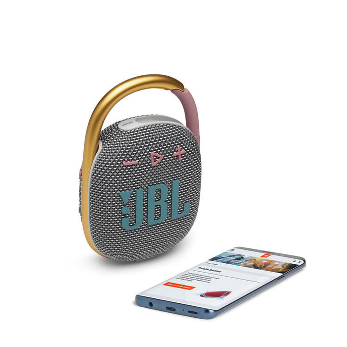 JBL Clip 4 | Haut-parleur Ultra-portable - Bluetooth - Imperméable - Autonomie 10 Heures - Gris-SONXPLUS.com