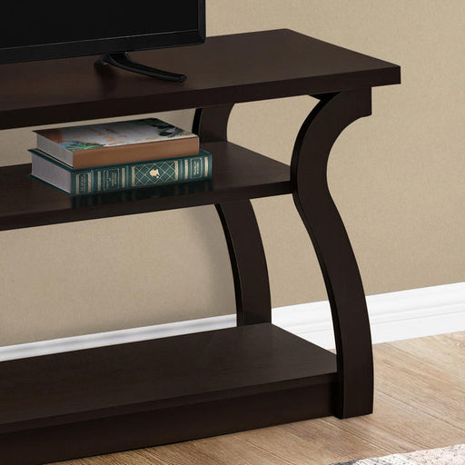 Monarch Specialties I 2667 | Meuble TV - 60" - Concept ouvert avec 3 niveaux - Espresso-SONXPLUS.com