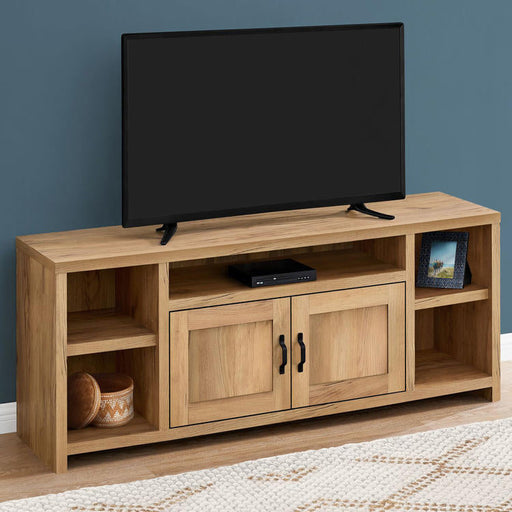Monarch Specialties I 2744 | Meuble TV - 60" - Imitation bois - Pin d'or-SONXPLUS.com
