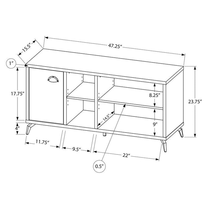 Monarch Specialties I 2830 | TV stand - 48" - Imitation wood - Medium brown - Grey imitation concrete-SONXPLUS.com