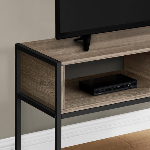 Monarch Specialties I 2876 | Meuble TV - 48" - Métal noir - Taupe foncé-SONXPLUS.com