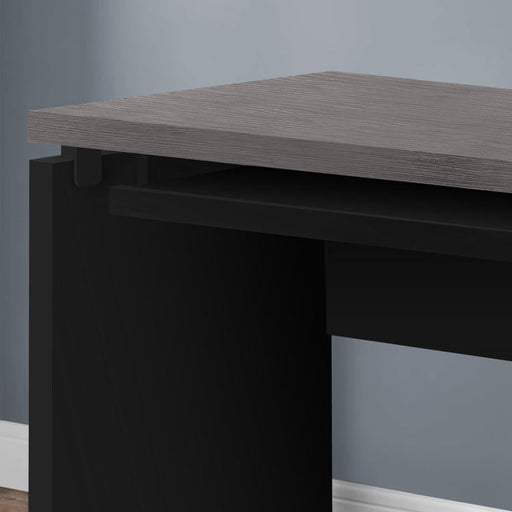 Monarch Specialties I 7439 | Meuble d'ordinateur - Compact - Grand plateau de clavier - Dessus gris - Noir-SONXPLUS.com