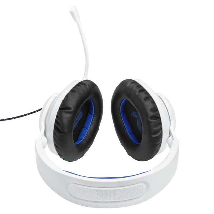 JBL Quantum 100P | Circumaural Wired Gaming Headphones - For Playstation Console - White/Blue-SONXPLUS.com