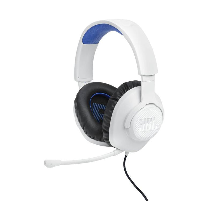 JBL Quantum 100P | Circumaural Wired Gaming Headphones - For Playstation Console - White/Blue-SONXPLUS.com