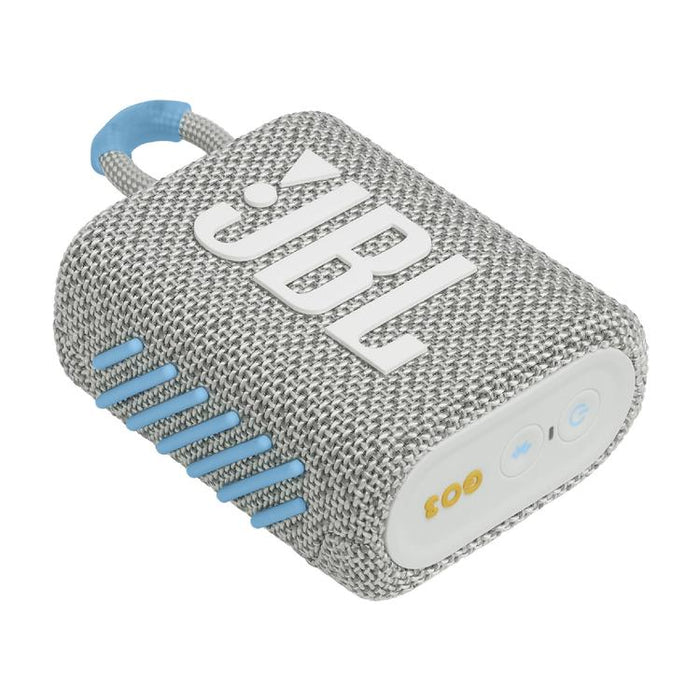 JBL Go 3 Eco | Mini Haut-parleur - Ultra-portable - Bluetooth - IP67 - Blanc-SONXPLUS.com