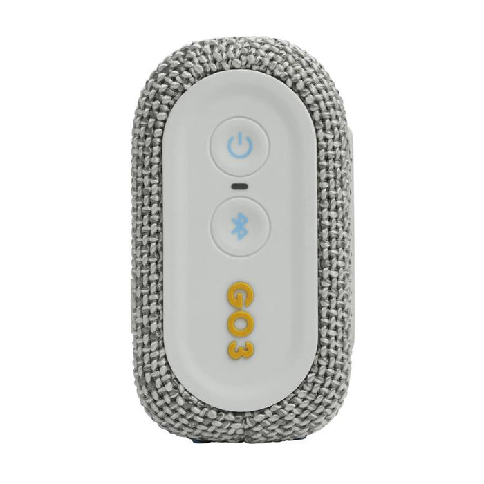 JBL Go 3 Eco | Mini Haut-parleur - Ultra-portable - Bluetooth - IP67 - Blanc-SONXPLUS.com