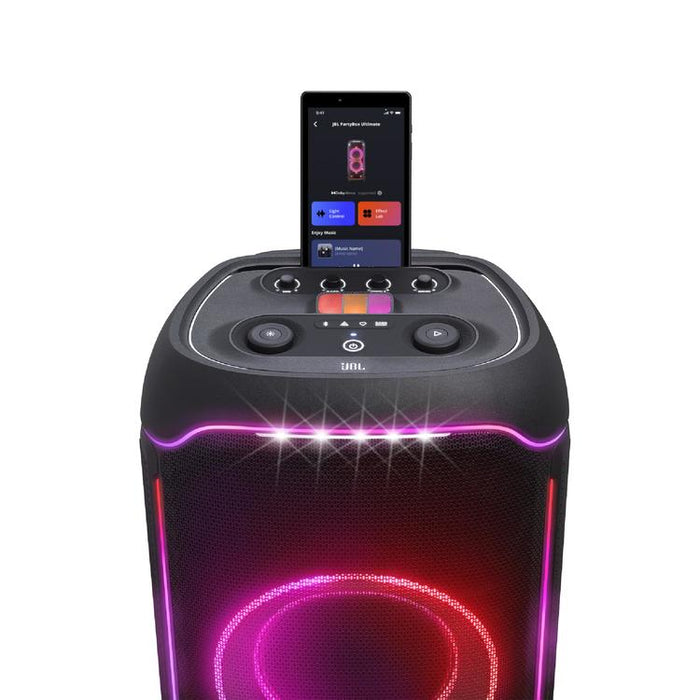 JBL PartyBox Ultimate | Haut-parleur portatif - Jeu de lumière - WiFi 6 - Bluetooth 5.3 - Noir-SONXPLUS Thetford Mines